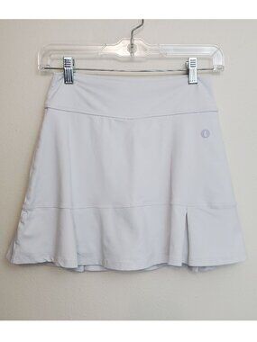 Dona Jo pleated athletic tennis skort in white